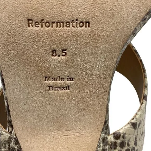 Reformation Aubree Cutout Sandals In Animal Print Leather - Picture 9 of 9